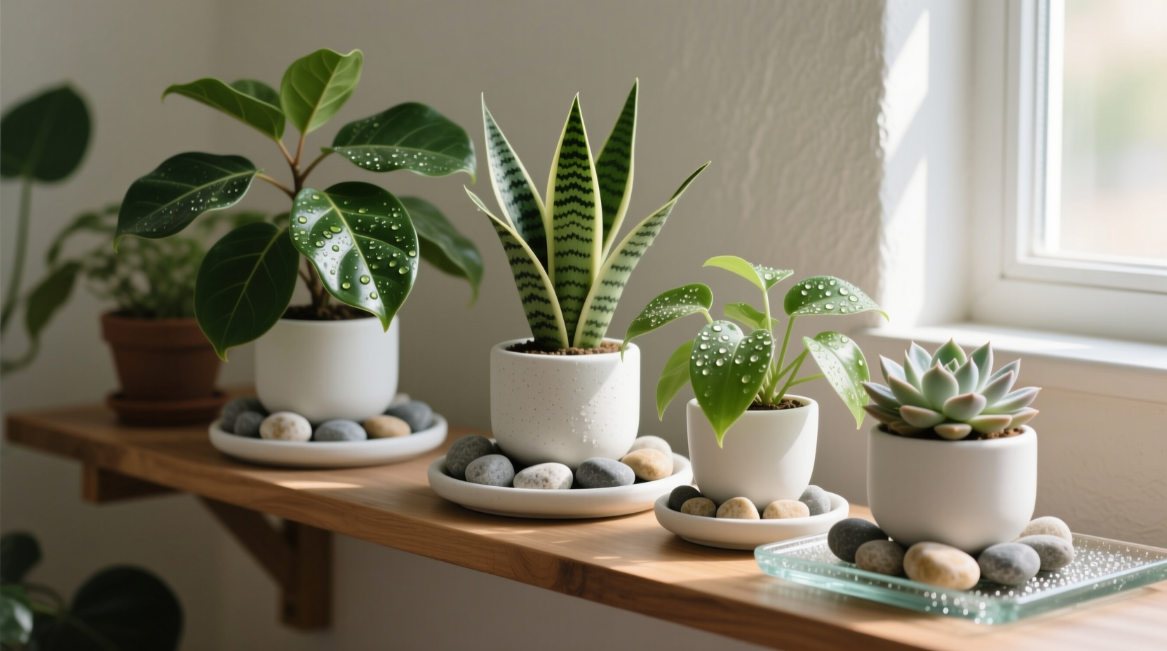 houseplants pebble tray