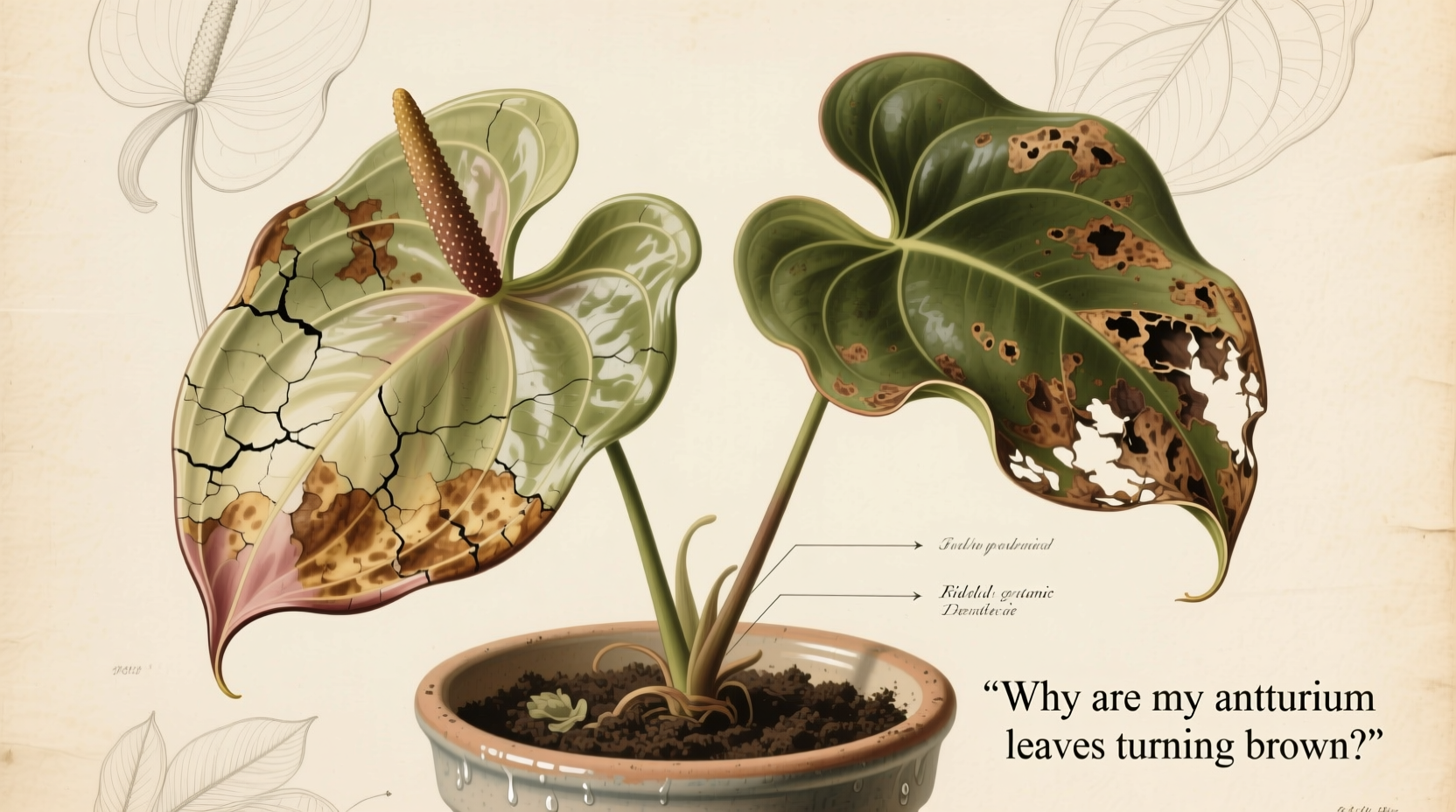why are my anthurium leaves turning brown