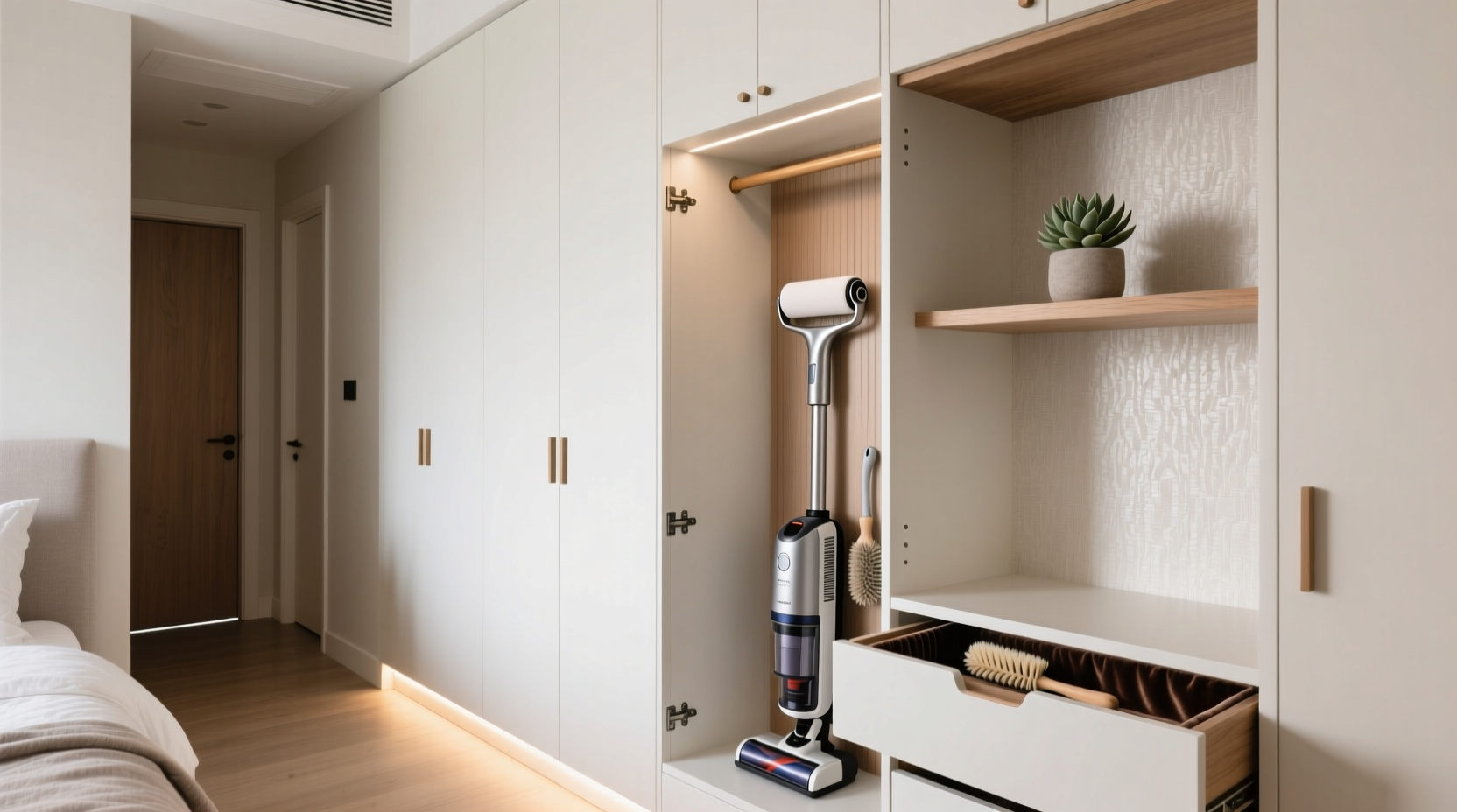 closet organization tips hide pet hair tools gracefully