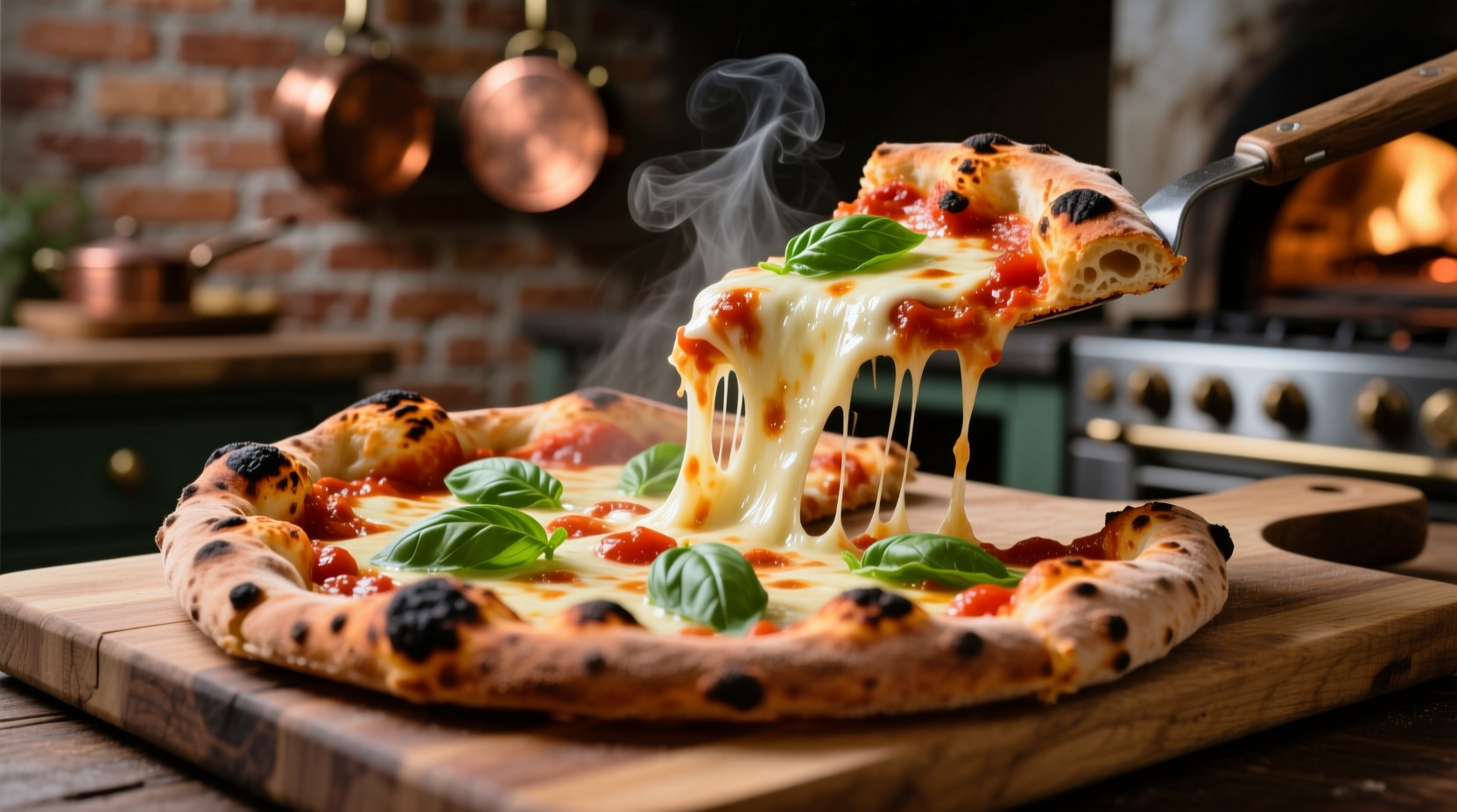 Perfectly cooked pizza with golden crust and melted cheese