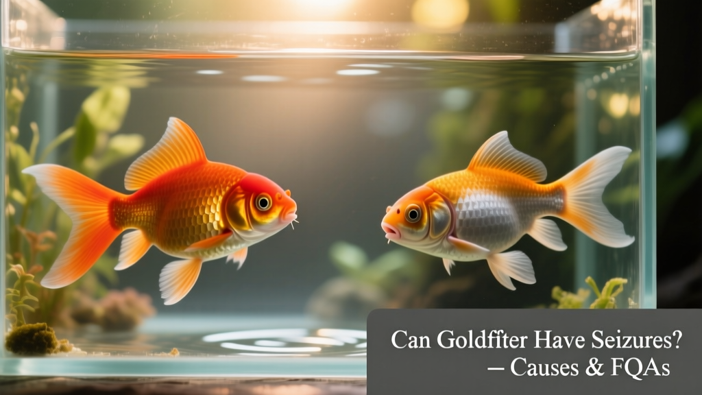 Side-by-side comparison: healthy goldfish swimming upright versus one with swim bladder disorder floating belly-up