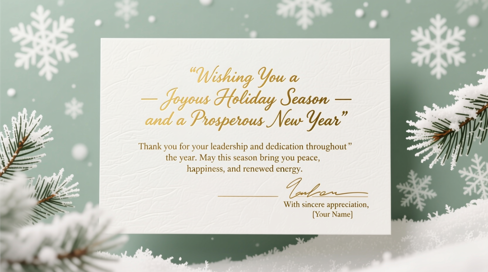 what to write christmas card for boss