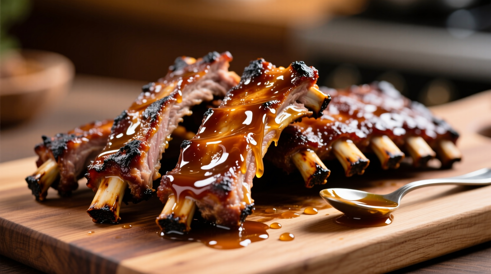 Perfectly cooked oven ribs with caramelized glaze