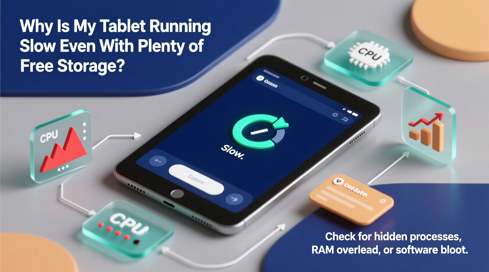 why is my tablet running slow even with plenty of storage free space check