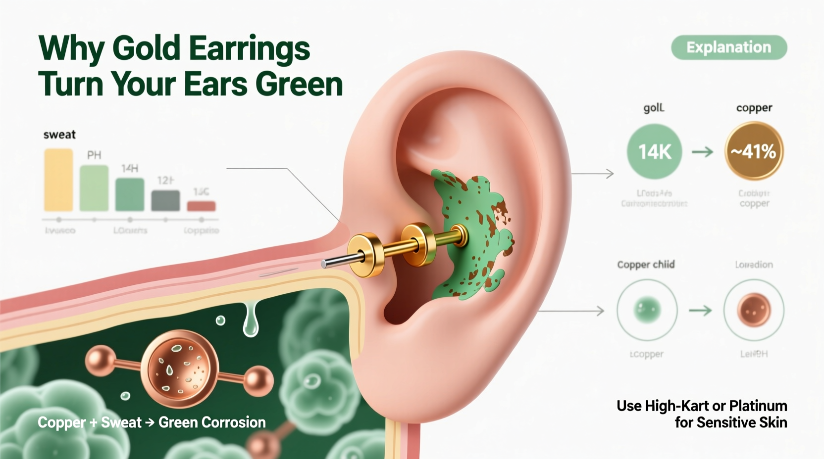 Why Do My Gold Earrings Turn My Ears Green Science Explained