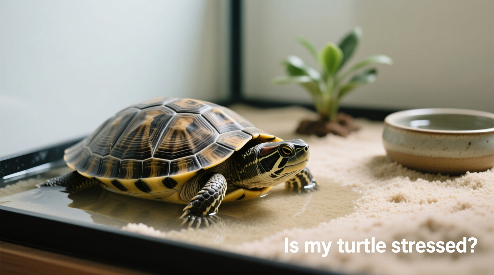 why does my turtle stay in one corner and is it stressed