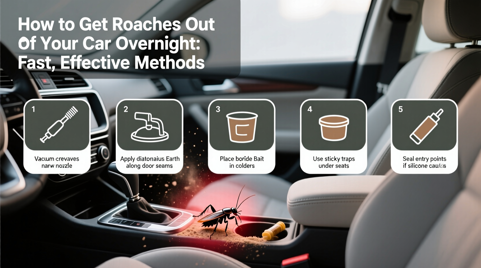 how to get roaches out of your car overnight