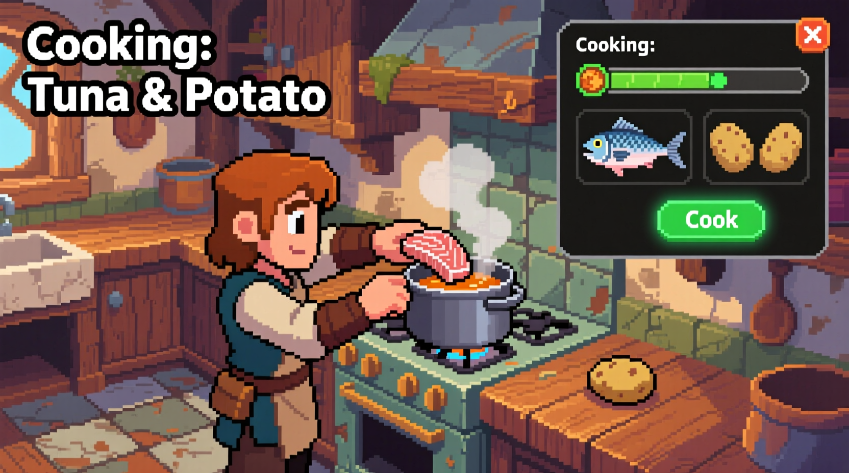 OSRS tuna potato cooking interface demonstration