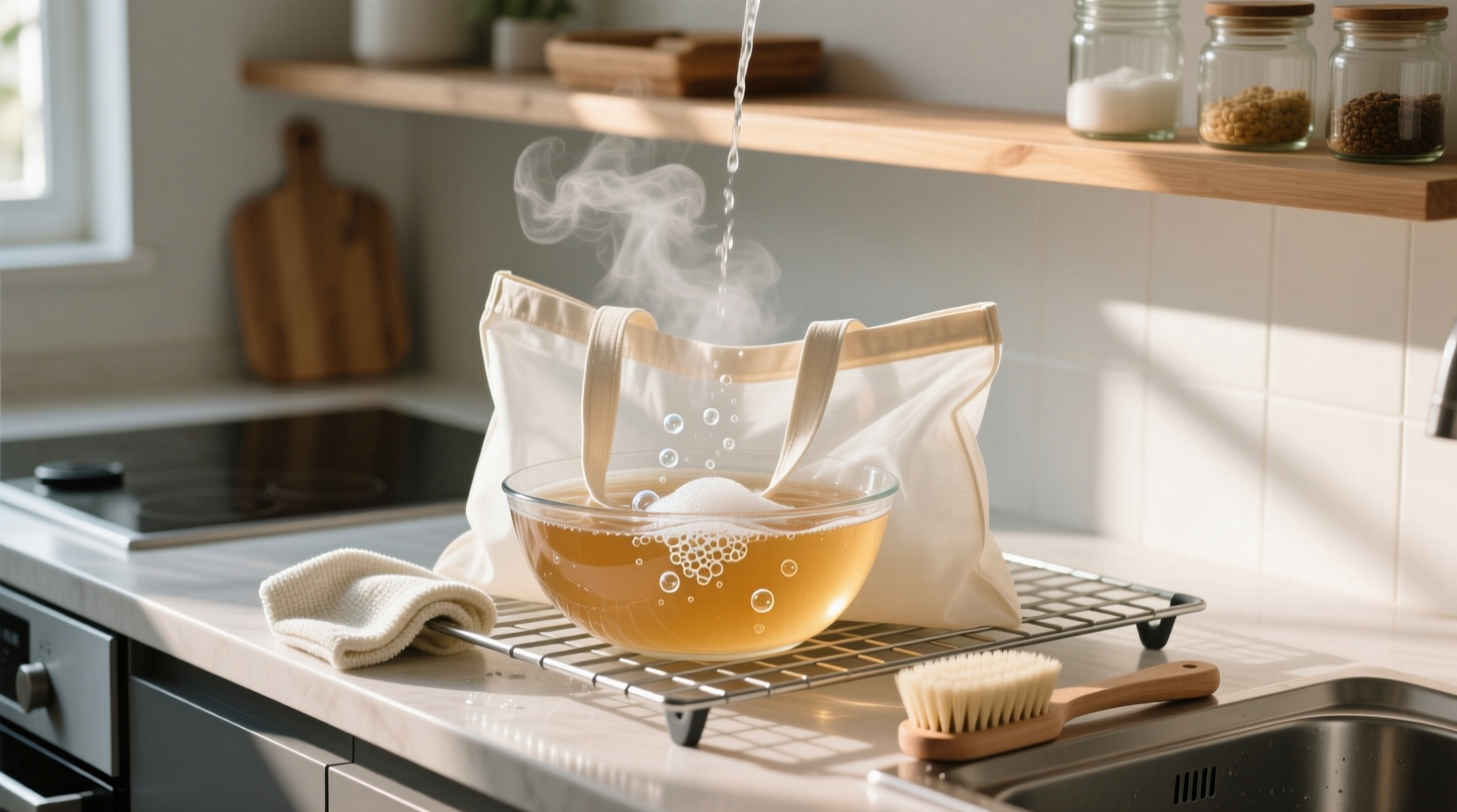 how to sanitize nylon grocery totes safely