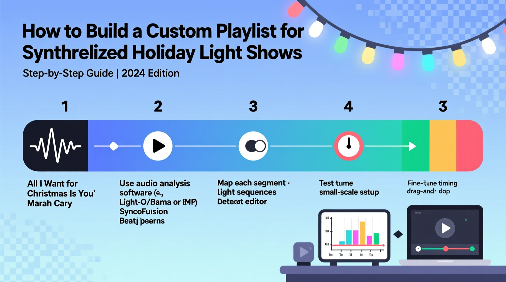 how to build a custom playlist for synchronized holiday light shows