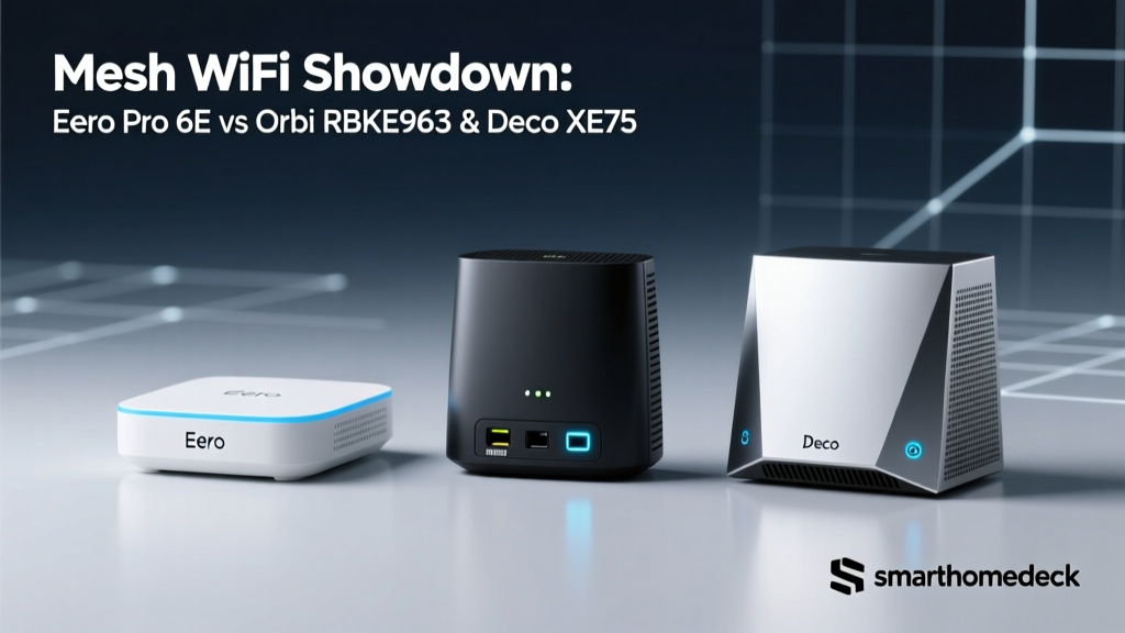 Mesh WiFi Showdown: Eero Pro 6E vs Orbi RBKE963 vs Deco XE75
