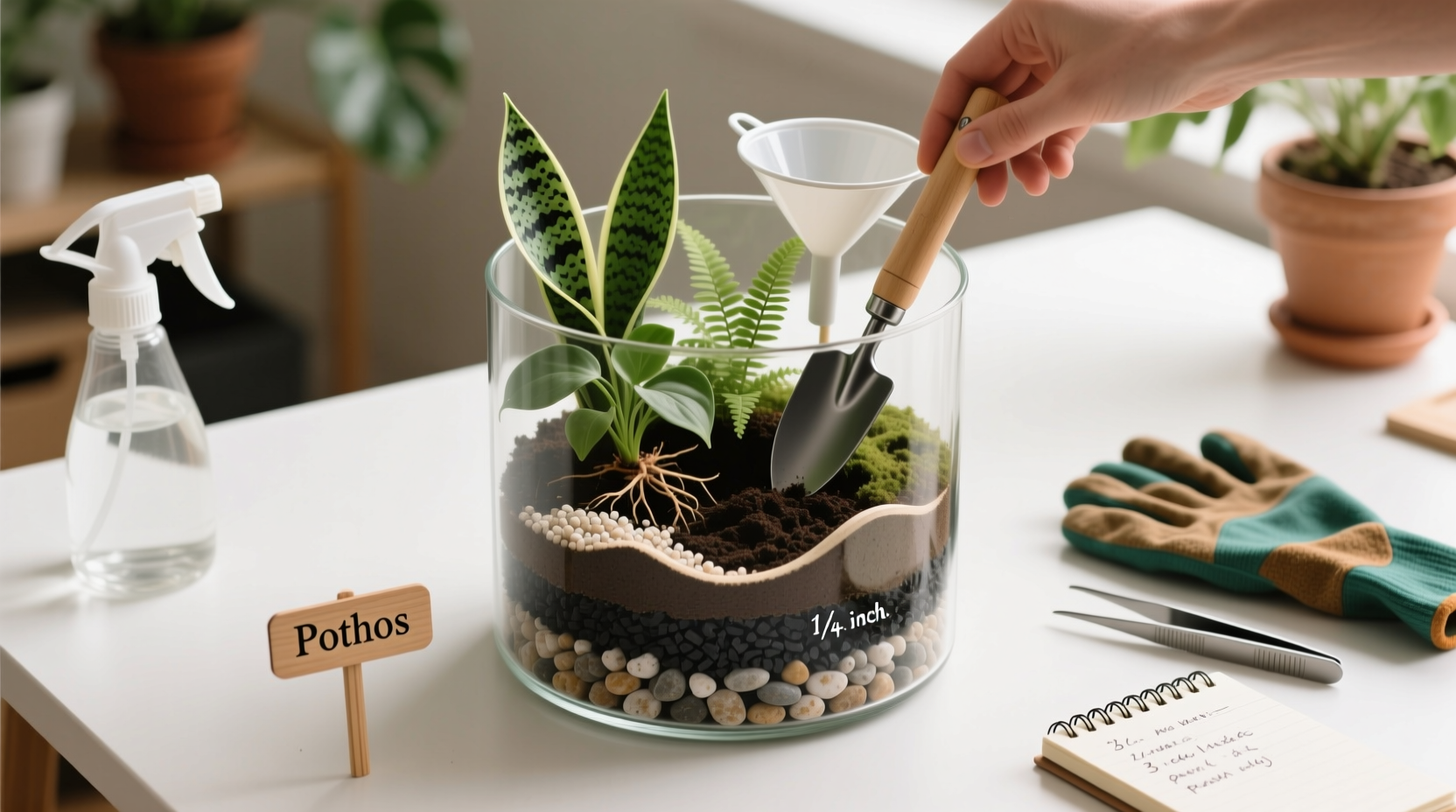 step by step guide to building a diy terrarium for low light plants