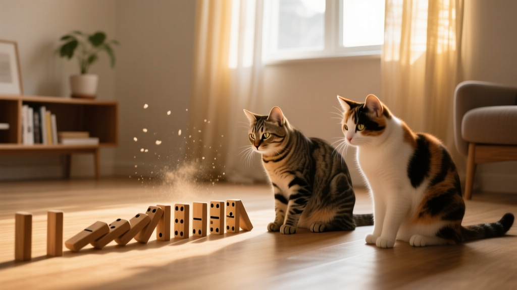 This Video of Cats Watching Dominos Fall Is the Most Soothing Thing We've Ever Seen