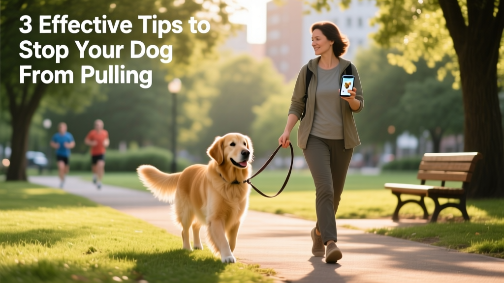 A calm dog walking politely beside their owner on a loose leash in a park setting