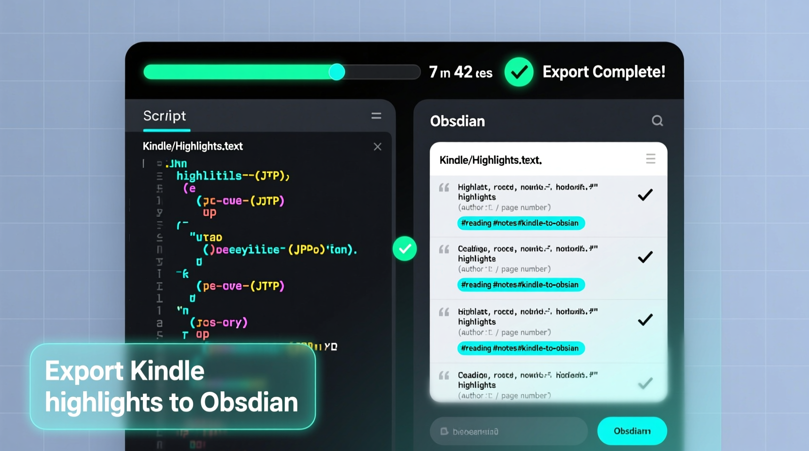 Export Kindle Highlights to Obsidian