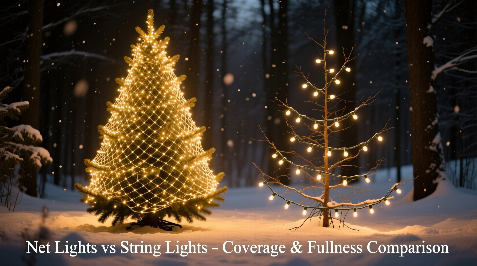 net lights vs string lights which covers a christmas tree faster and fuller