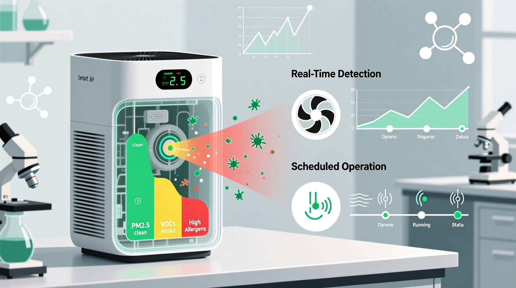 do smart air purifiers actually detect pollution or just run on schedule