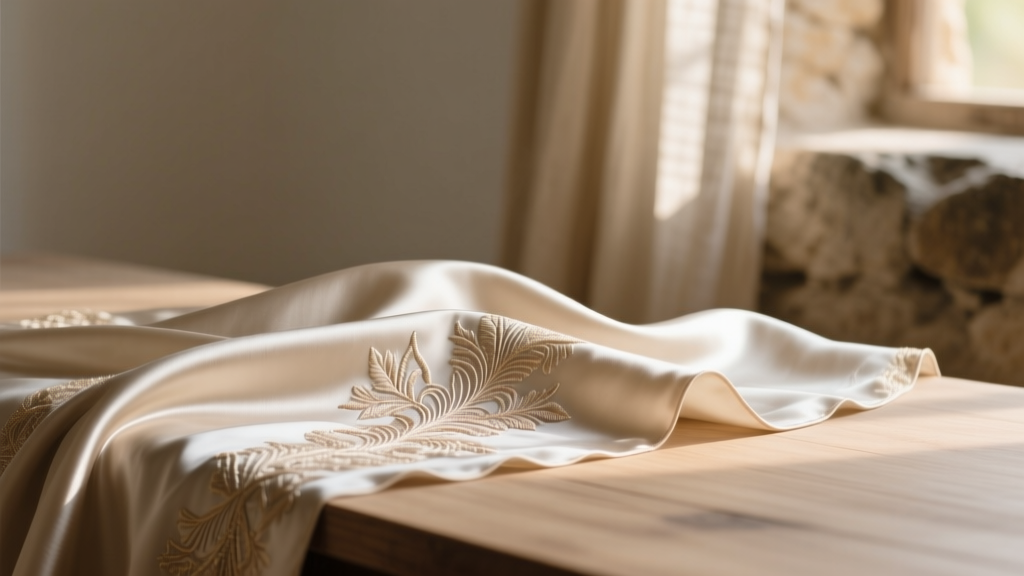 Embroidered Silk Taffeta Fabric: Luxury, Structure & Craft