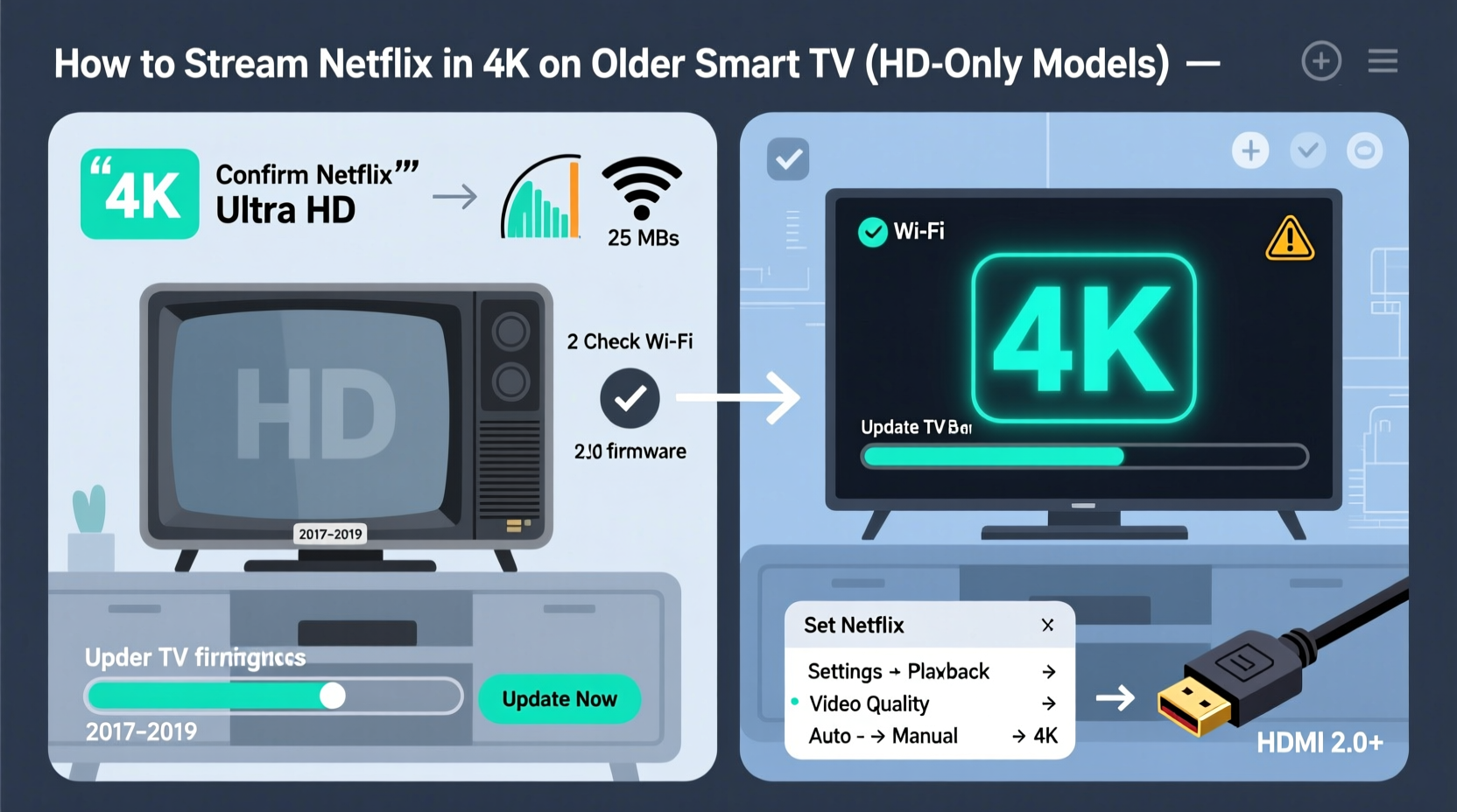 How To Stream Netflix In 4k On Older Smart Tvs That Claim Hd Only