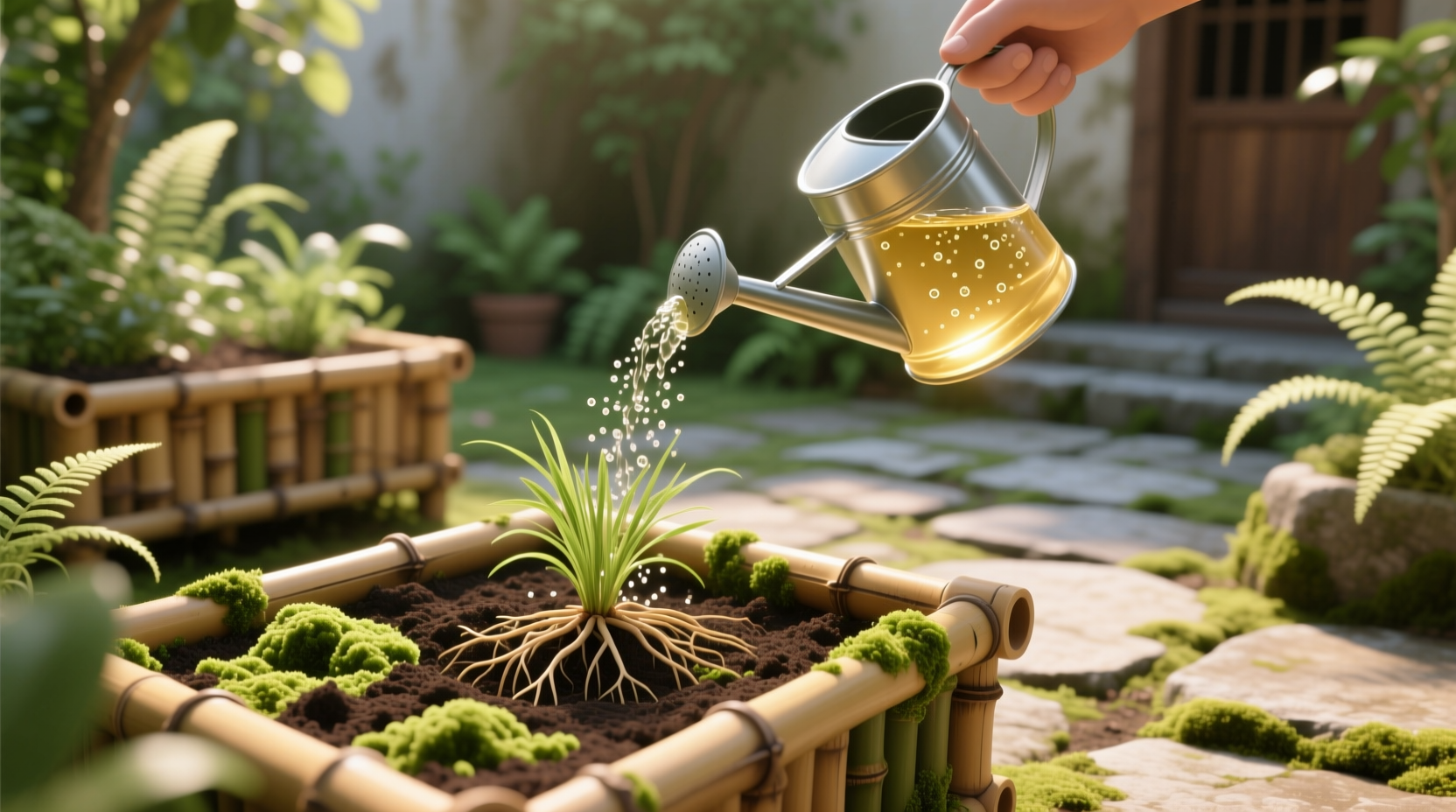 barley straw extract for algae in bamboo planters