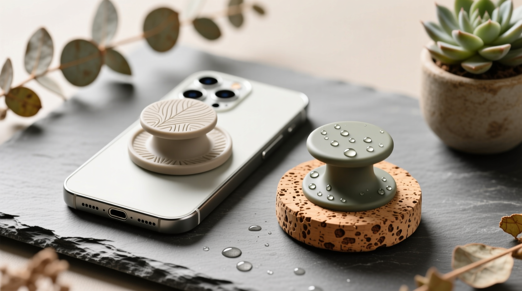 compostable vs cork phone grips sweat test
