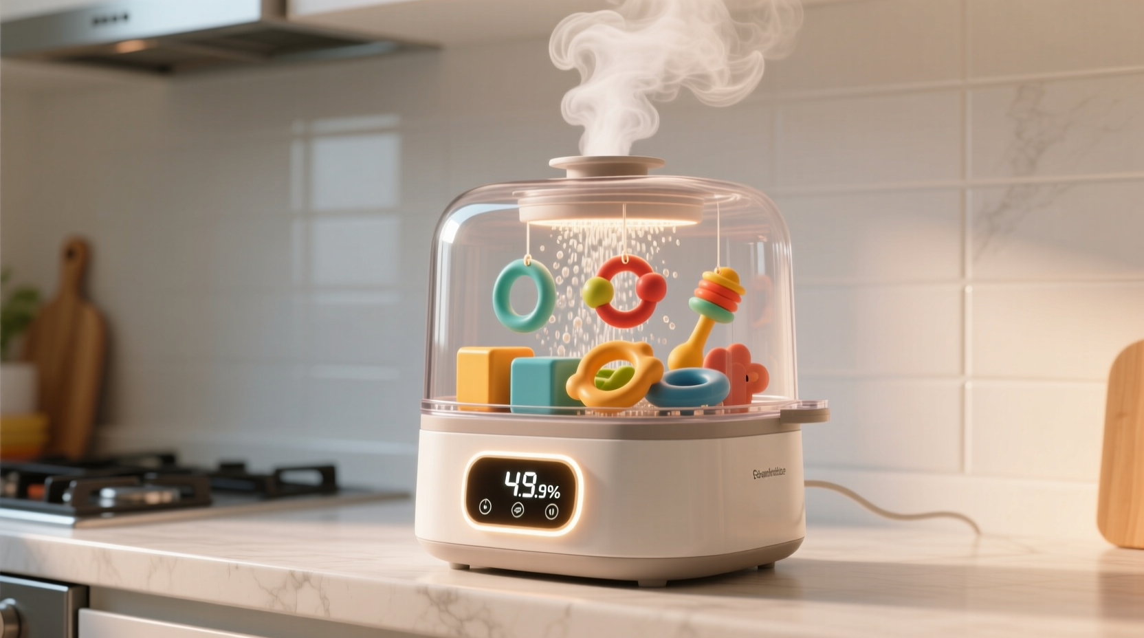 steam sanitize toddler toys safely