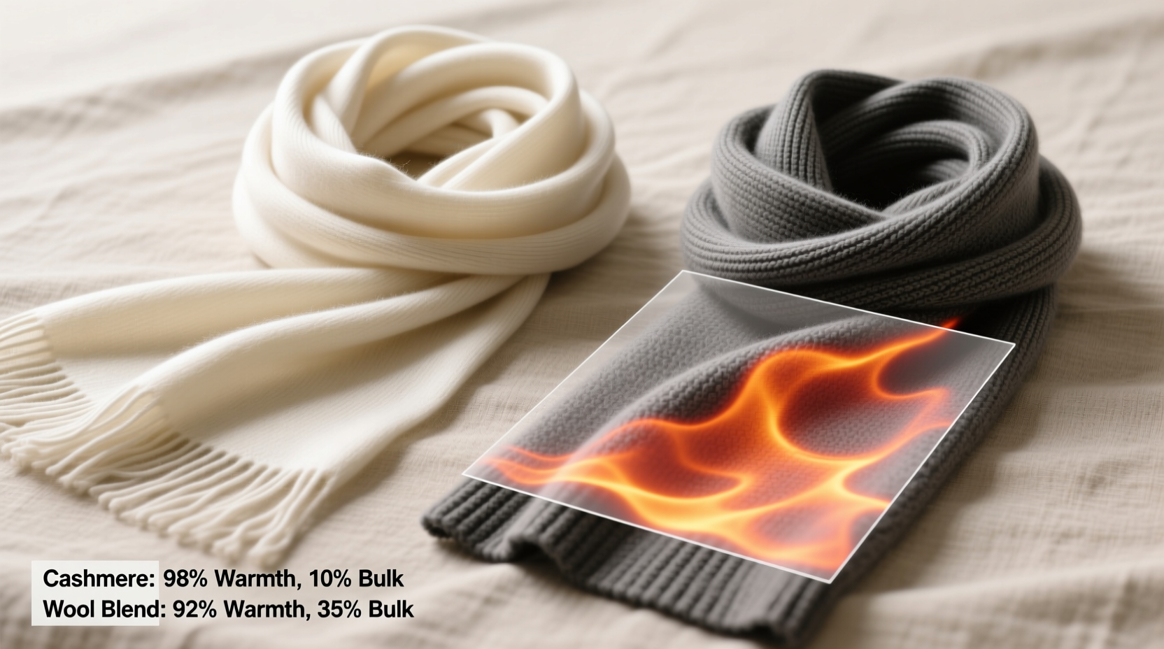 cashmere scarf vs wool blend which offers better warmth without bulk