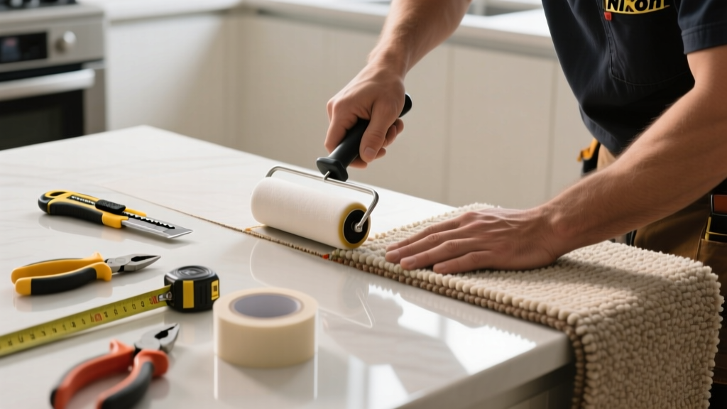 Fixing Visible Carpet Seam in the Kitchen