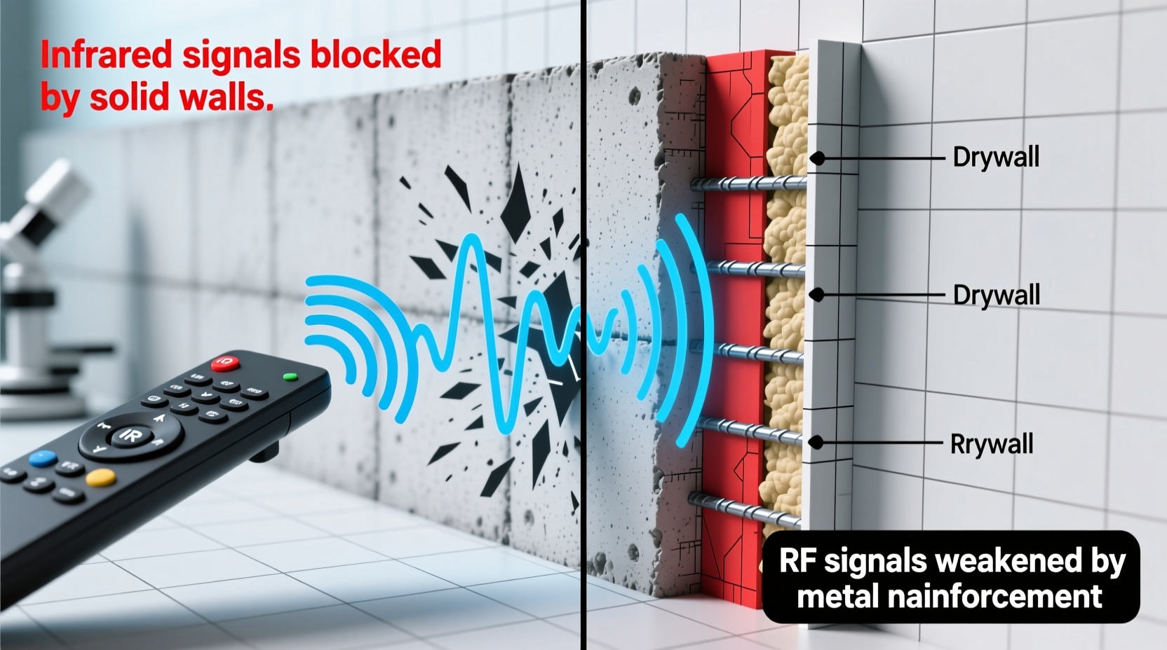 why do certain light remotes lose signal through walls pairing tips