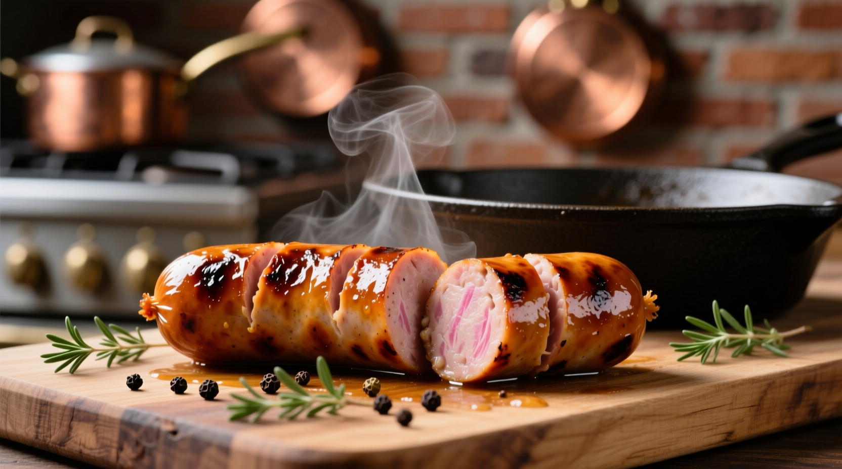 Perfectly pan-fried polish kielbasa with golden crust