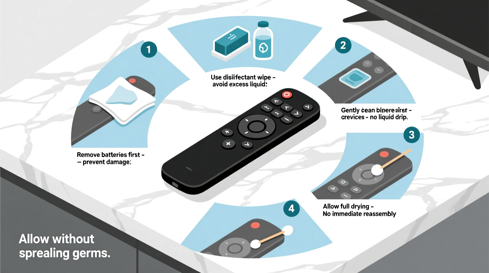how to safely clean your smart tv remote without spreading germs