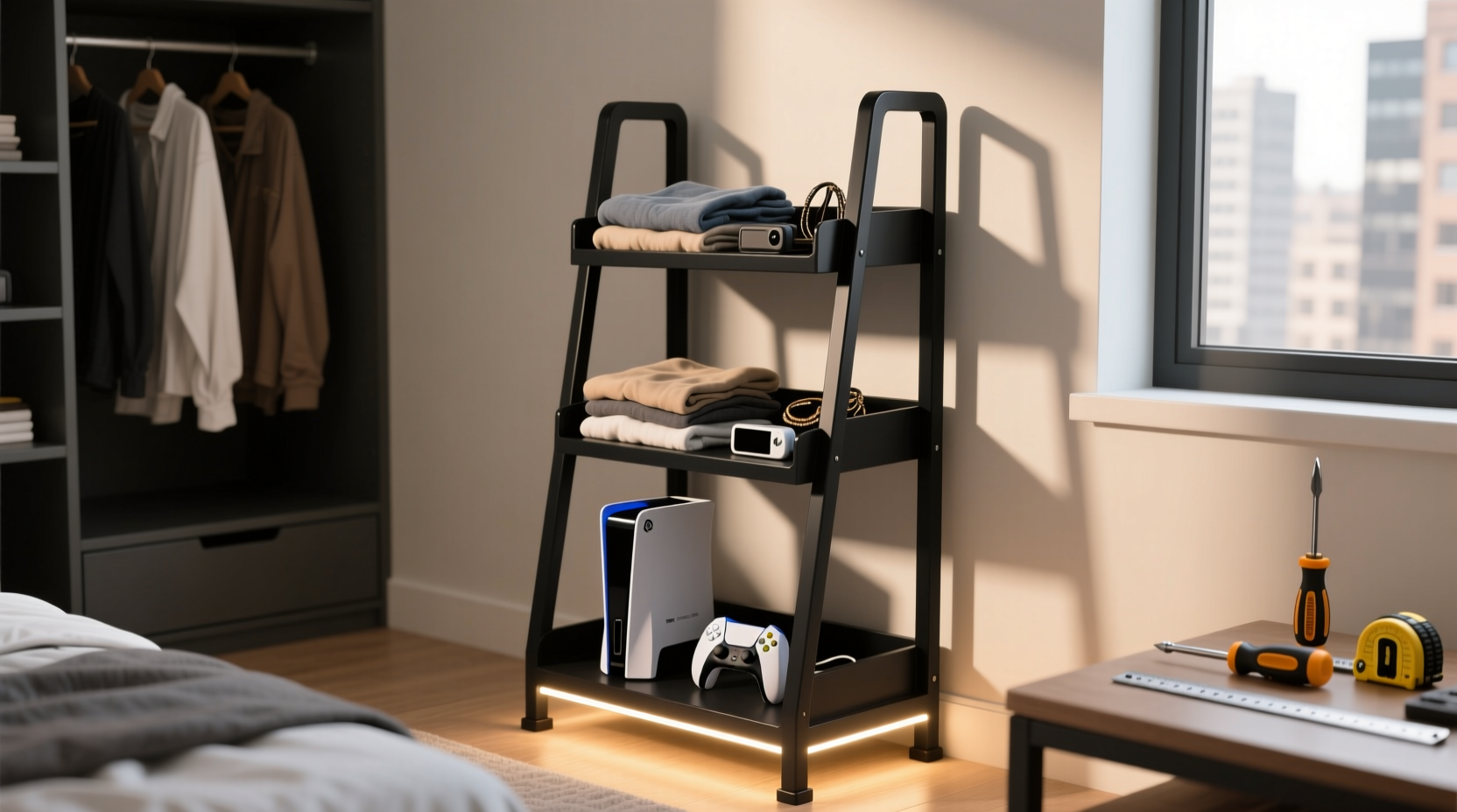 closet organization tips repurpose a gaming console stand