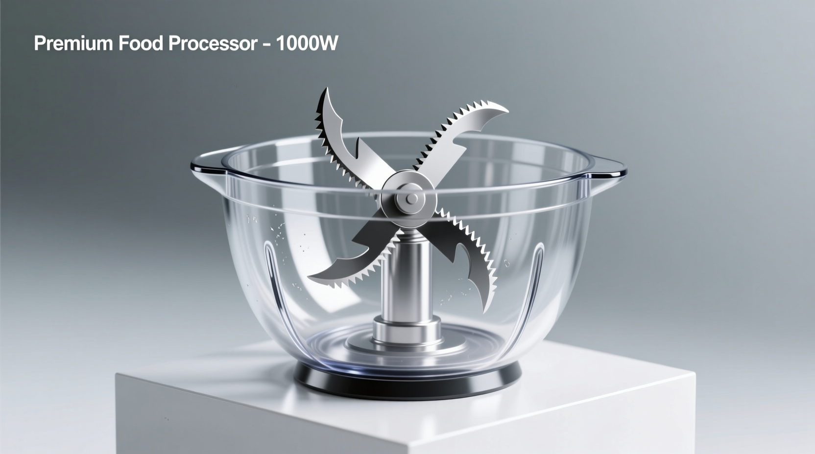 Food processor components with bowl and blades