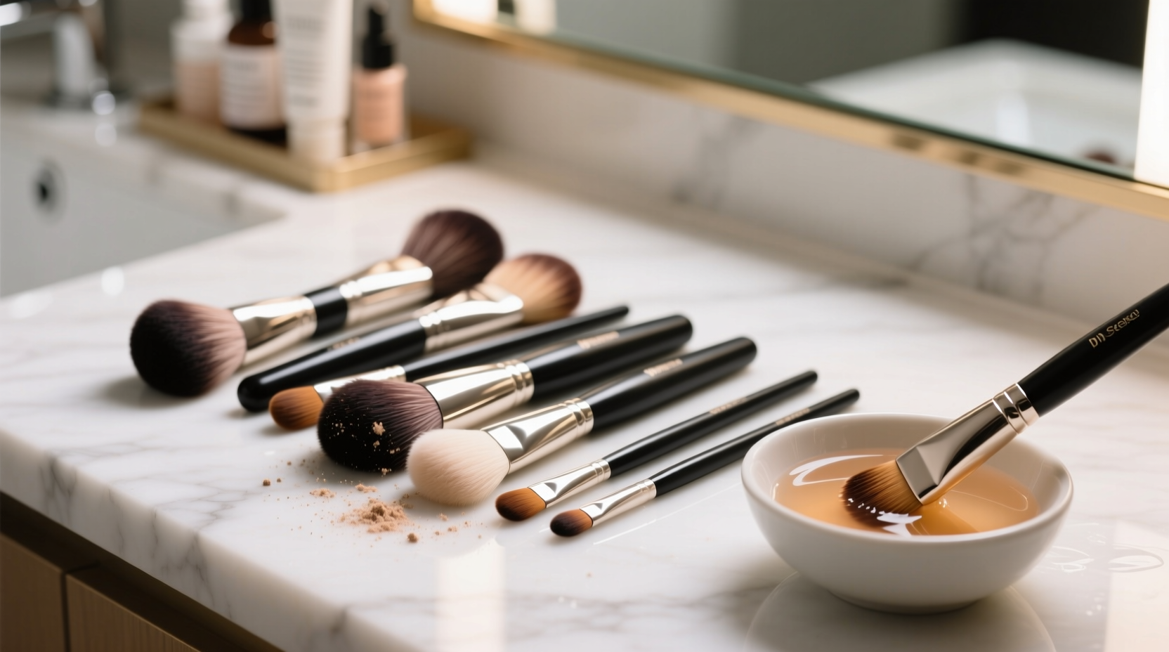 keep makeup brushes healthier with regular cleaning