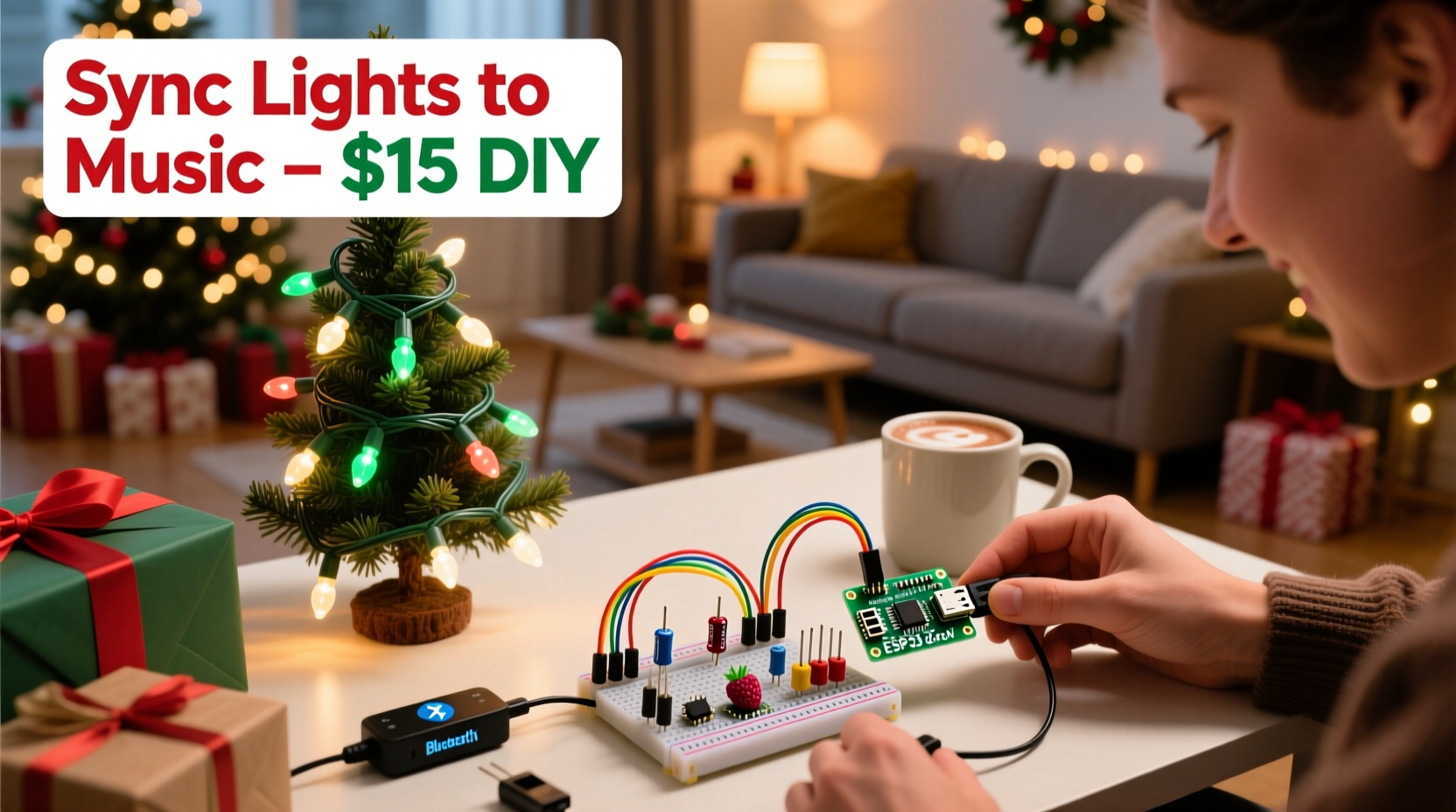 how to add music synchronization to existing christmas lights on a budget