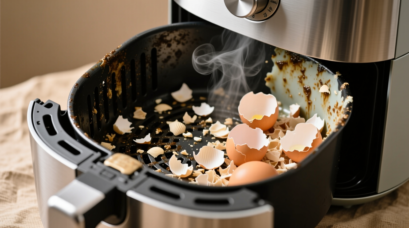 eco friendly air fryer cleaning with eggshells