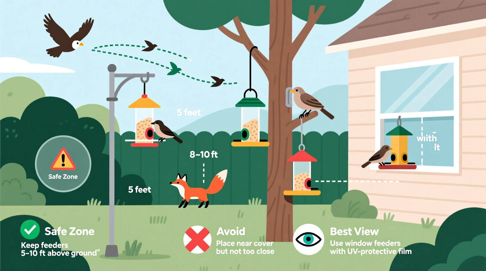 where to position bird feeders
