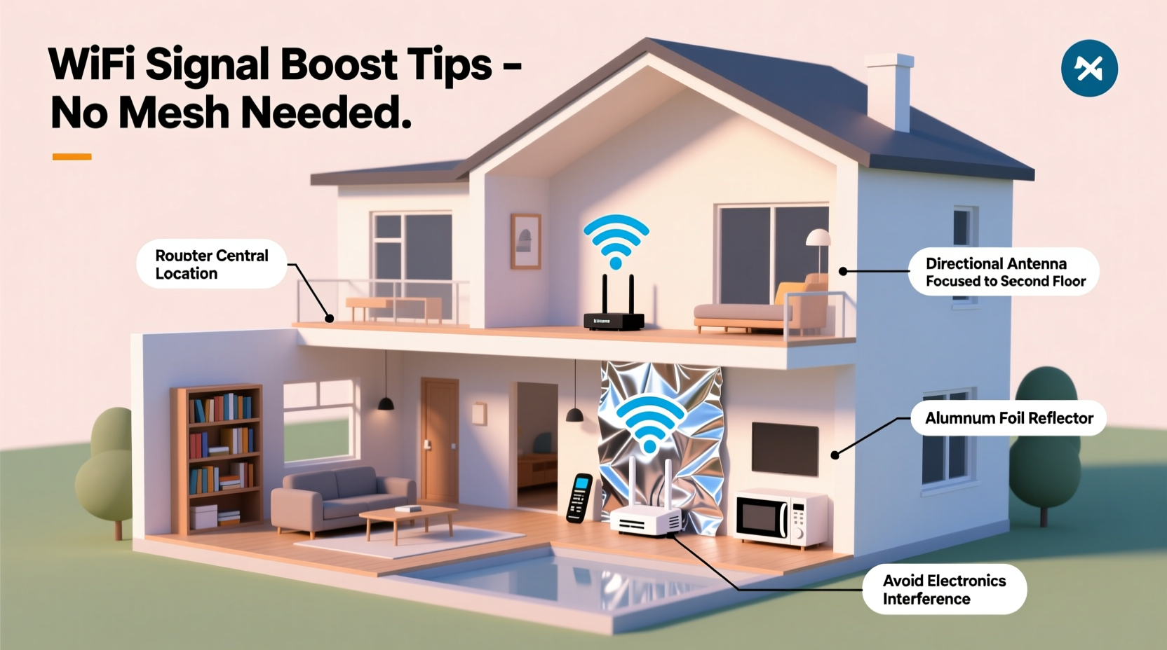 how to boost wifi signal in a large house without buying a mesh system