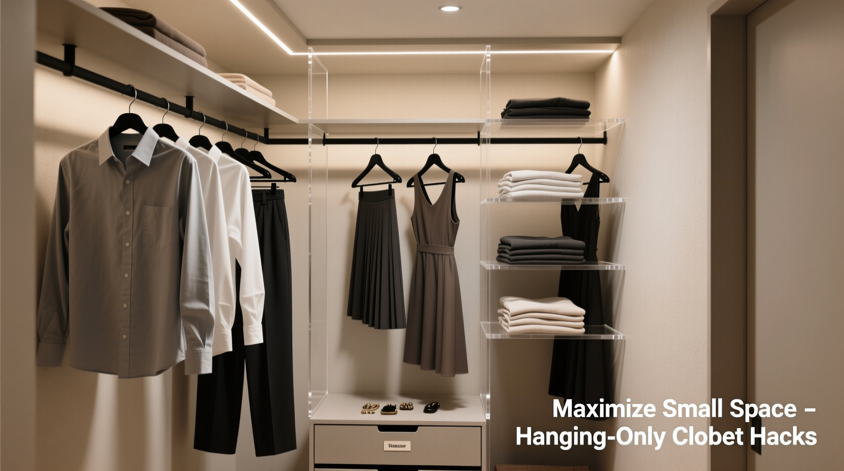 how to organize a small closet with only hanging space