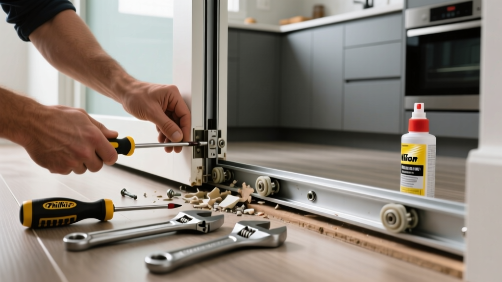 Fixing a Sliding Door Stuck in the Kitchen