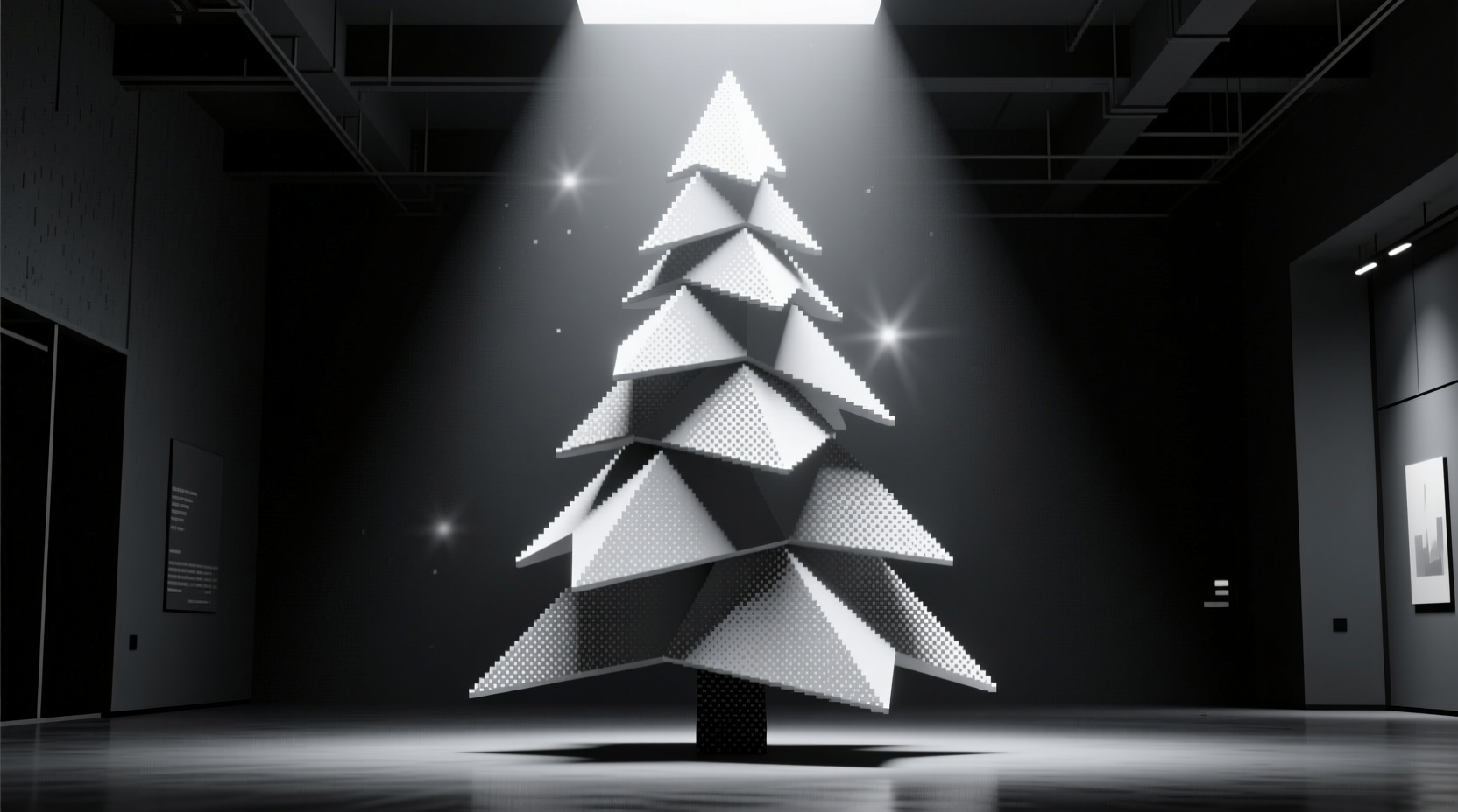 how to design a monochromatic christmas tree using different light textures