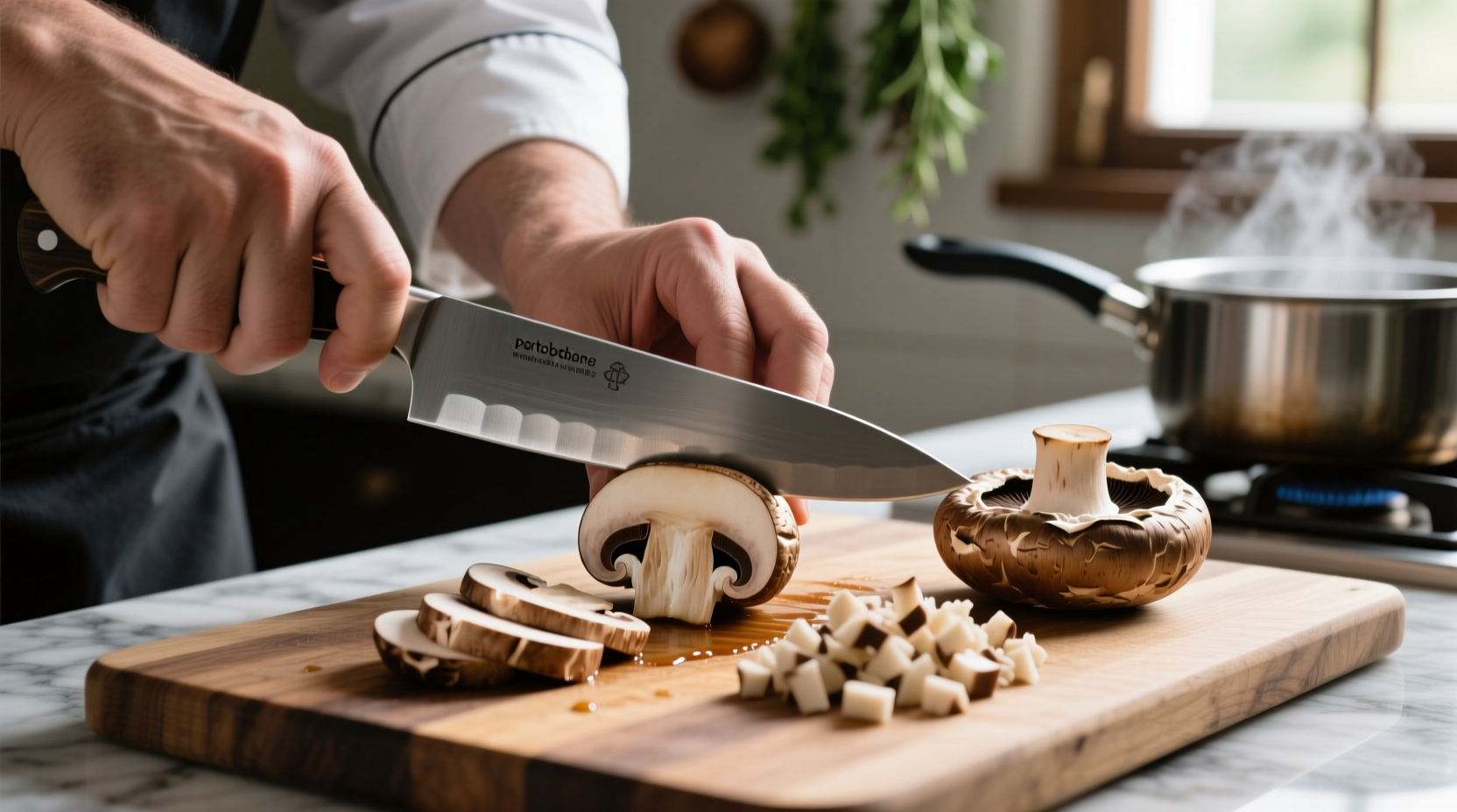 knife skills how to prepare portabella mushrooms