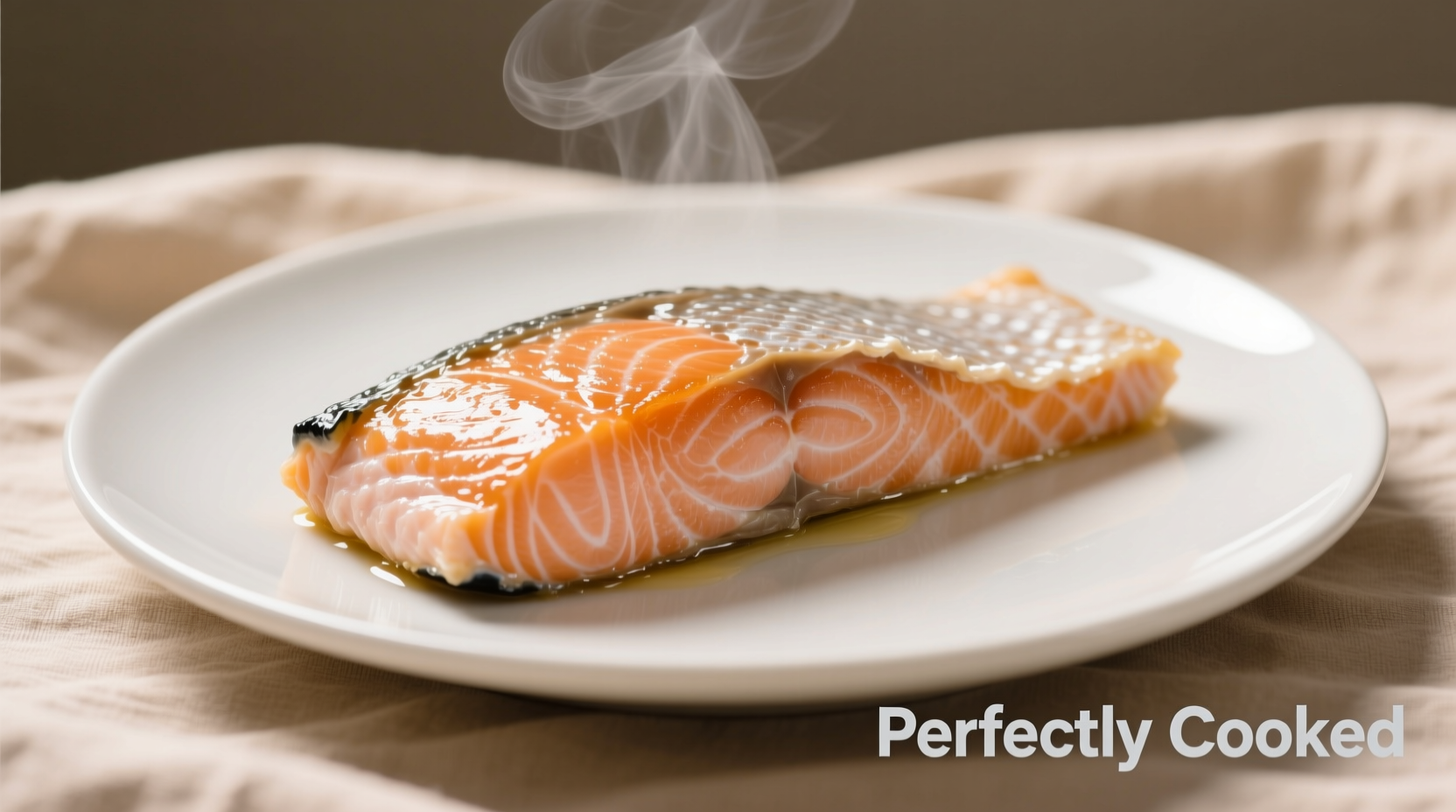 Fresh salmon fillet showing flaking texture when done cooking