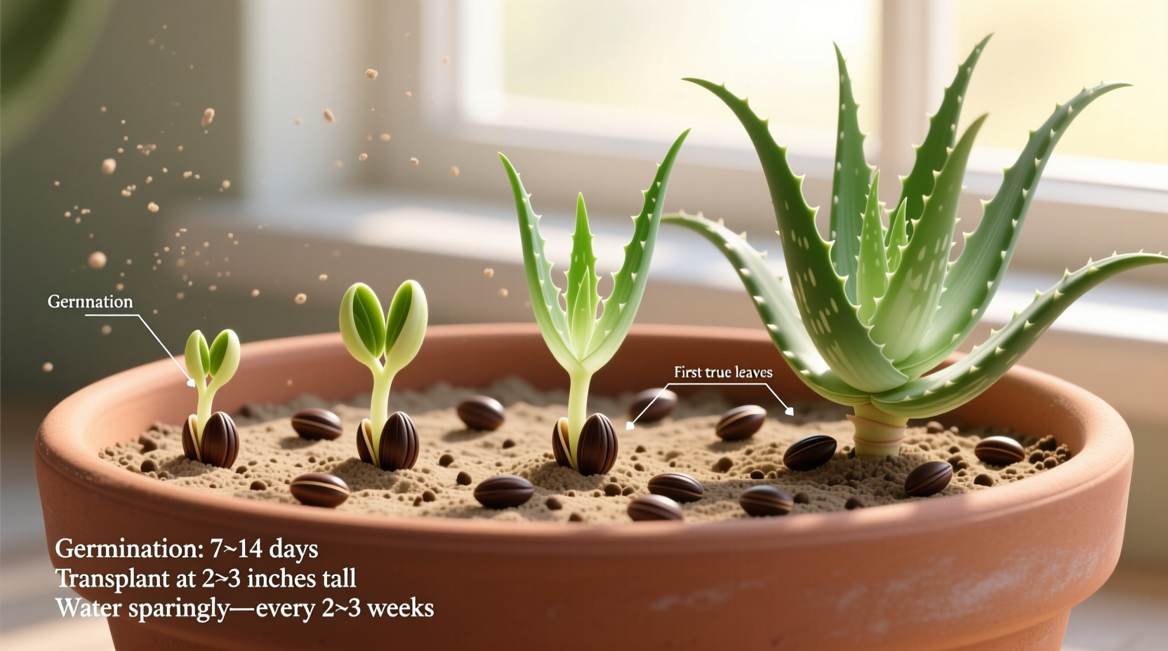 Grow Aloe Vera from Seed in 5 Steps | TheHomeSprouts