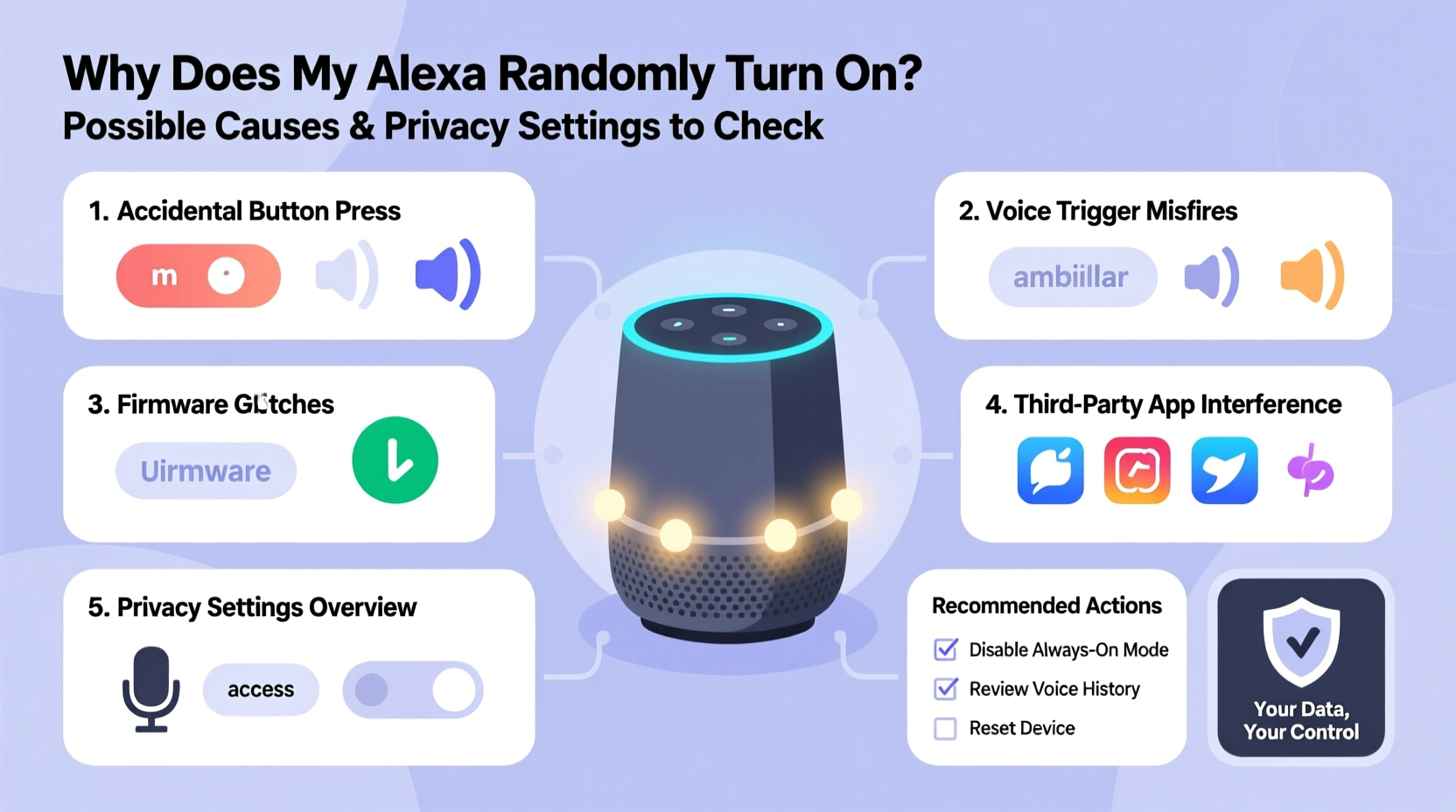 why does my alexa randomly turn on possible causes and privacy settings to check