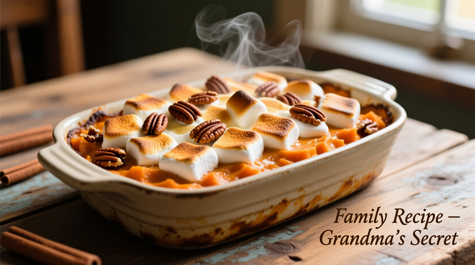 Perfect Sweet Potato Casserole with Marshmallows & Pecans