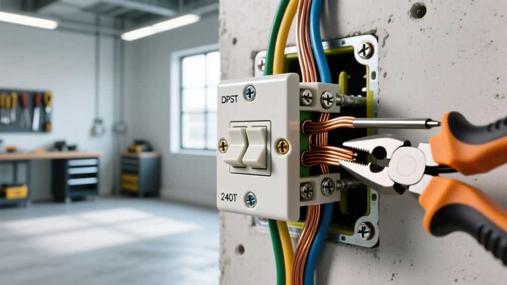 How to Wire a DPST Light Switch for 240V Workshop Fixtures