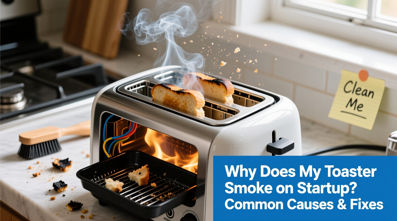 why does my toaster smoke on startup common causes and fixes