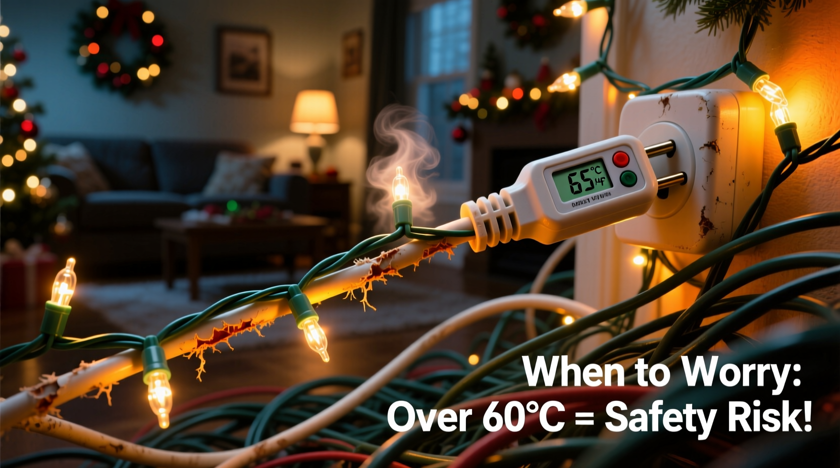 why does my extension cord get hot with christmas lights and when to worry