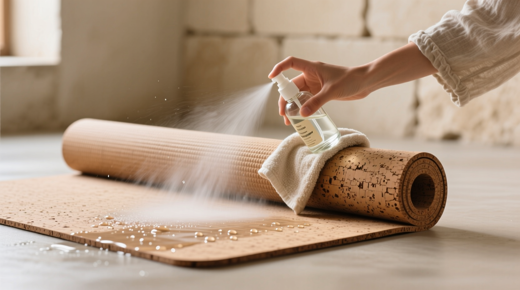 how to wash cork yoga mats safely